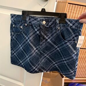 GAP Dark Blue Plaid Skirt